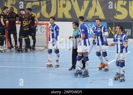 Vila Nova de Famalicão, 06/2024 - Riba d'Avehosted Fud Futebol Clube do Porto heute Abend im Pavilhão do Parque das Tílias - Riba d'an das Roundound des 16. Portugiesischen Pokals, Saison 2023/24. Gonzalo Alves feiert das Tor. (Miguel Pereira/Global Imagens) Credit: Atlantico Press/Alamy Live News Stockfoto
