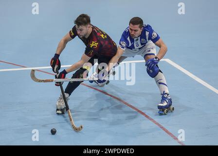 Vila Nova de Famalicão, 06/2024 - Riba d'Avehosted Fud Futebol Clube do Porto heute Abend im Pavilhão do Parque das Tílias - Riba d'an das Roundound des 16. Portugiesischen Pokals, Saison 2023/24. Rémi Herman; Telmo Pinto (Miguel Pereira/Global Imagens) Credit: Atlantico Press/Alamy Live News Stockfoto