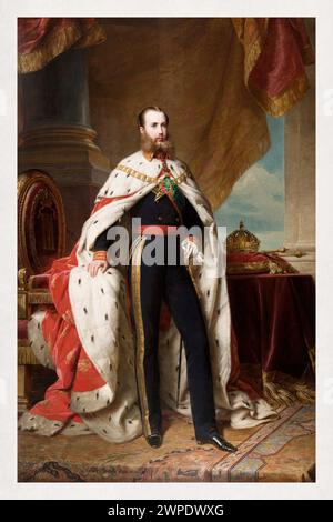 Offizielles Porträt von Kaiser Maximilian I. von Mexiko, 1864 von Albert Graefle. Stockfoto
