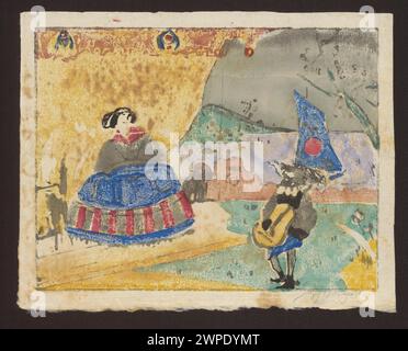 Dieses Gemälde von Tadeusz Makowski aus dem Jahr 1908 mit dem Titel „Serenade“ zeigt eine Musikszene, die polnische Kunst und modernistische Komposition des frühen 20. Jahrhunderts illustriert. Stockfoto