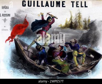 Illustration einer Partitur von William Tell, Oper von Gioacchino Rossini. Stockfoto