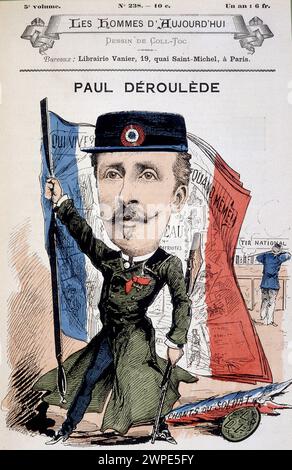 Karikatur von Paul Deroulede (1846–1914), französischer Schriftsteller und Politiker. In „die Männer von heute“. Stockfoto