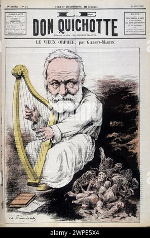 The Old Orpheus: Karikatur von Victor Hugo und Russland - von Gilbert-Martin (Gilbert Martin), in Don Quijote vom 23/1882 Stockfoto