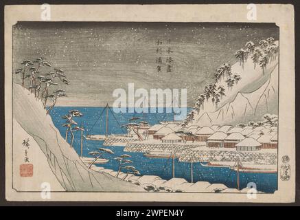 Reproduktion: Port Uraga in der Provinz Sagami (Sôshû Uraga), aus der Serie „Ports of Japan“ (Nihon Minato Zukushi) Stockfoto
