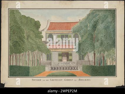 Chinesisches Liutenant Garden House in Surabaya, 19. Jahrhundert Stockfoto