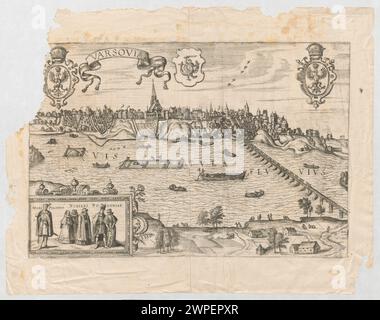 Blick auf Warschau von Prag; Hogenberg, Abraham (Fl. 1608-1659), Hoefnagel, Joris (1542-1601), Braun, Georg (1542-1622); [1617] (1617-00-00-1617-00); Biały Adler (Wappen), Warschau (Wappen), Warschau (Woiwodschaft Masowien), Wisła (Fluss), Witke-Jeżewski, Dominik (1862-1944), Witke-Jeżewski, Dominik (1862-1944)-Sammlung, Königsschloss (Warschau), Zähne (Wappen), Geschenk (Provenienz), deutsche Grafiken, Wappen, Kathedrale St. Johannes der Täufer (Warschau), Mosty (Architekt), Deutsch (Kultur), wiedererlangte Kriegsverluste, Panoramen, Polen (Kultur), Übertragung (Provenienz), polnische Outfi Stockfoto