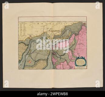 Tabula castelli ad sandflitam, qua simul wunati agri, alluviones, fossae alvei, quae bergas ad zomam et antlerpiam interjacent, annotantur; Schenck, Pieter (1660-1711), Valck, Gerard (1651 Wagen 1652-1726), Janssonius, Johannes (1588-1664); 1711 (1711-00-00-1711-00-00); Stockfoto