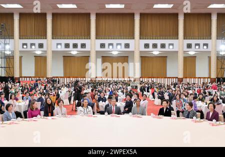 Peking, China. März 2024. Ein Empfang zum Internationalen Frauentag findet am 7. März 2024 in Peking, der Hauptstadt Chinas, statt. Quelle: Gao Jie/Xinhua/Alamy Live News Stockfoto