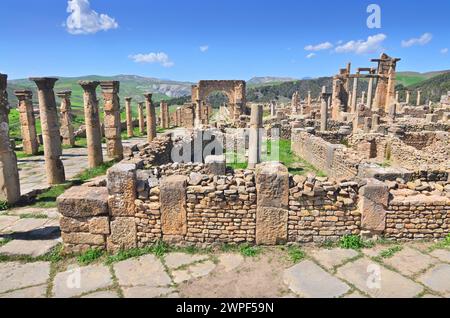 Der Arch de Caracalla in Djémila in Algerien (Cuicul) Stockfoto