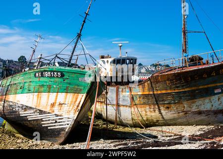 Die Schiffswracks in Camaret-Sur-Mer an der französischen Atlantikküste Stockfoto
