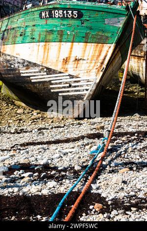 Die Schiffswracks in Camaret-Sur-Mer an der französischen Atlantikküste Stockfoto