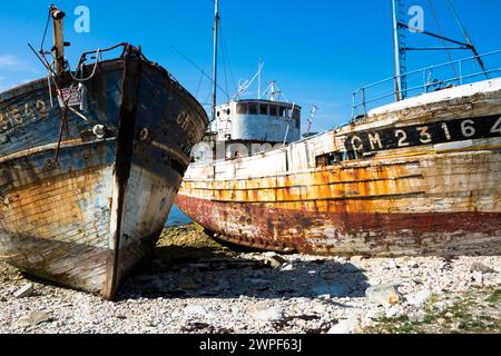 Die Schiffswracks in Camaret-Sur-Mer an der französischen Atlantikküste Stockfoto