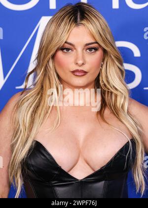 INGLEWOOD, LOS ANGELES, KALIFORNIEN, USA - 6. MÄRZ 2024: Bebe Rexha kommt am 6. März 2024 im YouTube Theater im SoFi Stadium in Inglewood, Los Angeles, Kalifornien, USA. (Foto: Xavier Collin/Image Press Agency) Stockfoto