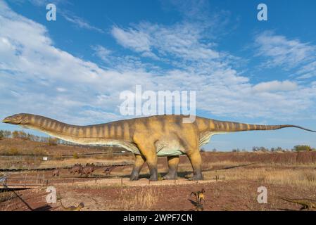 Dinosaurierpark in Krasiejów. Der größte Jurassic Park in Polen und sogar in Europa. Opole, Polen, 2018 Stockfoto