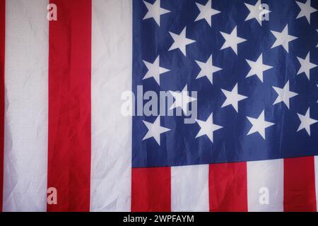 Die Flagge der USA. Nahaufnahme. Stockfoto
