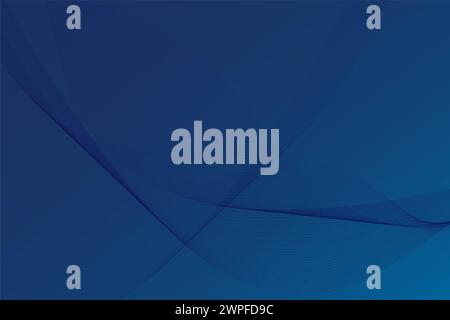 Dunkler abstrakter Hintergrund mit blauer Welle. Konstruktionselement für bewegliche Linien. Moderner blauer Hintergrund mit glatten Wellenlinien. Futuristisches Technologiekonzept. Stockfoto