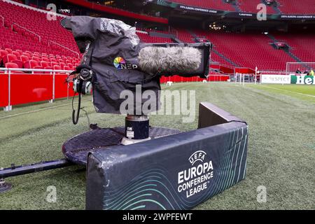 Amsterdam, Niederlande. März 2024. AMSTERDAM, 07.03.2024, JohanCruyff Stadium, UEFA Conference League Saison 2023/2024. Erste Etappe zwischen Ajax und Aston Villa. TV-Kamera Guthaben: Pro Shots/Alamy Live News Stockfoto