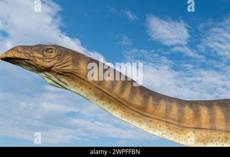 Dinosaurierpark in Krasiejów. Der größte Jurassic Park in Polen und sogar in Europa. Opole, Polen, 2018 Stockfoto
