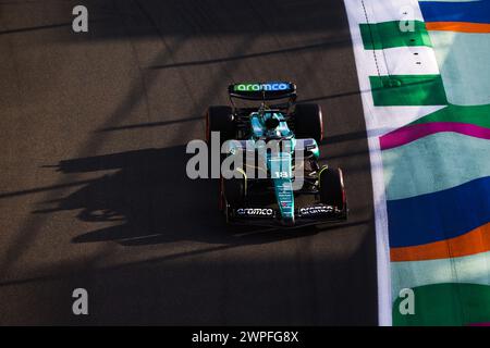 18 WALK Lance (CAN), Aston Martin F1 Team AMR24, Action während des Formel 1 STC Saudi Arabian Grand Prix 2024, 2. Runde der Formel 1 Weltmeisterschaft 2024 vom 7. Bis 9. März 2024 auf dem Jeddah Corniche Circuit in Jeddah, Saudi Arabien Stockfoto