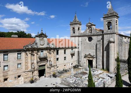 Kloster Santo Estevo de Ribas de Sil (romanik und Renaissance 10.-18. Jahrhundert). Nogueira de Ramuin, Ribeira Sacra, Ourense, Galicien, Spanien. Stockfoto