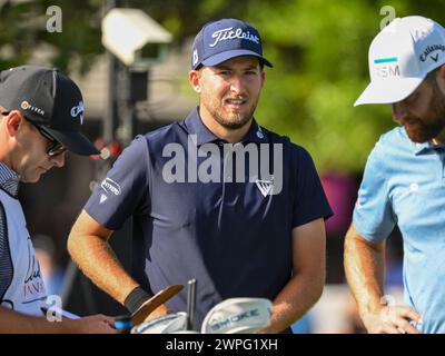 Orlando, FL, USA. März 2024. Lee Hodges auf dem ersten Abschlag während der ersten Runde des Arnold Palmer Invitational präsentiert von Mastercard im Arnold Palmer's Bay Hill Club & Lodge in Orlando, FL. Romeo T Guzman/CSM/Alamy Live News Stockfoto