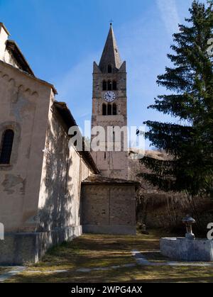 Chiesa San Giovanni Battista, Cesana Torinese Stockfoto