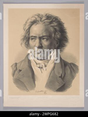 Porträt von Ludwig van Beethoven aus dem Jahr 1841, zugeschrieben von Theodor Neu, August von Kloeber und Ludwig Theodor Zöllner, das den Komponisten in formaler Kleidung zeigt. Stockfoto