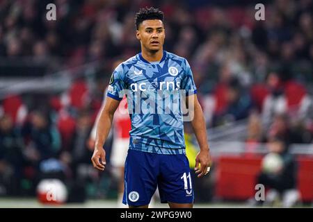 Amsterdam, Niederlande. März 2024. AMSTERDAM, NIEDERLANDE - 7. MÄRZ: Ollie Watkins von Aston Villa FC sieht beim Spiel der UEFA Europa Conference League Play offs zwischen AFC Ajax und Aston Villa FC am 7. März 2024 in der Johan Cruijff Arena in Amsterdam, Niederlande, nach. (Foto von Joris Verwijst/Orange Pictures) Credit: Orange Pics BV/Alamy Live News Stockfoto