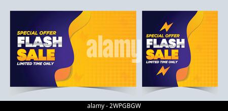 Set aus Supersell Webbanner-Vorlagen. Flash Big Sale Banner Vorlage Werbebeiträge. Webbanner für Rabattbanner für Sonderaktionen Stock Vektor