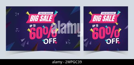 Set aus Supersell Webbanner-Vorlagen. Flash Big Sale Banner Vorlage Werbebeiträge. Webbanner für Rabattbanner für Sonderaktionen Stock Vektor