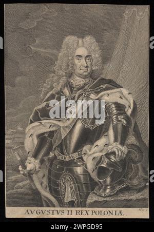 Porträt von August II Strong; Bernigeroth, Martin (1670–1733), Silvestre, Louis de (1675–1760); Junge); 1730 (1730-00-00-1730-00-00); Stockfoto