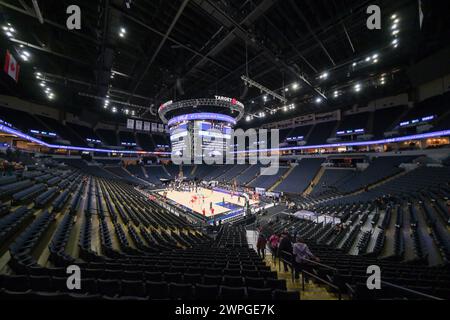 Minneapolis, Minnesota, USA. März 2024. Eine große Aufnahme des Target Center beim TIAA Big10 Frauen Basketballturnier 2024 im Target Center am 7. März 2024. (Kreditbild: © Steven Garcia/ZUMA Press Wire) NUR REDAKTIONELLE VERWENDUNG! Nicht für kommerzielle ZWECKE! Stockfoto