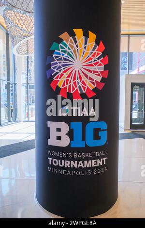 Minneapolis, Minnesota, USA. März 2024. Eine Ausstellung beim TIAA Big10 Frauen Basketballturnier 2024 im Target Center am 7. März 2024. (Kreditbild: © Steven Garcia/ZUMA Press Wire) NUR REDAKTIONELLE VERWENDUNG! Nicht für kommerzielle ZWECKE! Stockfoto