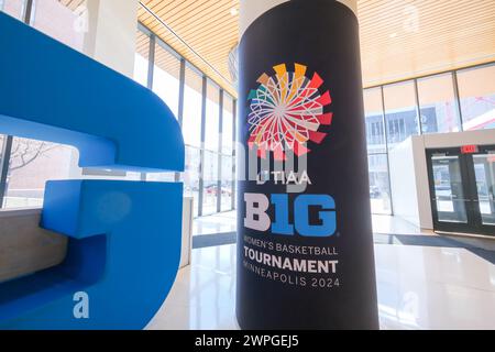 Minneapolis, Minnesota, USA. März 2024. Beim TIAA Big10 Frauen Basketballturnier 2024 im Target Center am 7. März 2024. (Kreditbild: © Steven Garcia/ZUMA Press Wire) NUR REDAKTIONELLE VERWENDUNG! Nicht für kommerzielle ZWECKE! Stockfoto