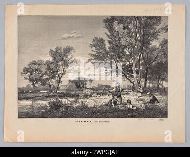 Bildwiedergabe: Walery Brochocki (1847-1923), Frühjahr; Z: "Kłosy" 1877, Nr. 620 (17. Mai), S. 316; Brochocki, Walery (1847-1923), Krajewski, Jan (Fl. 1874-1887), Kłosy (Warschau; Drzewytownia; 1865-1890); 1877 (1877-00-00-1877-00-00); Stockfoto