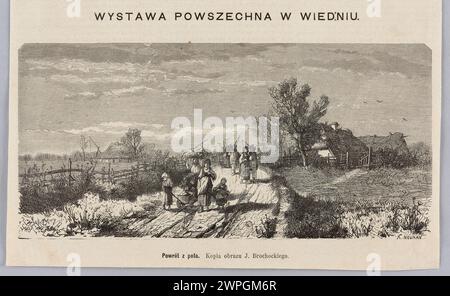 Bildwiedergabe: Walery Brochocki (1847-1923), Rückkehr aus dem Feld; Z: "Tygodnik Ilustrowany" 1873, Nr. 306 (8. November), S. 224; unbekannt, Neuman, Karol, wöchentliche Ilustrowany (Warschau; Zeitschrift; 1859-1939); 1873 (1873-00-00-1873-00); Stockfoto