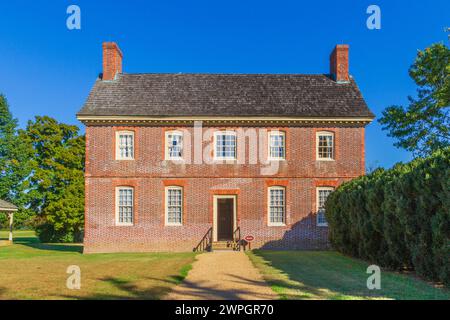 Die historische Shirley Plantation, gegründet 1613, ist die älteste Plantage in Virginia und wird seit ihrer Gründung kontinuierlich bewirtschaftet. Stockfoto