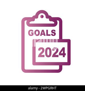 2024 SMART Goals Vektordesign mit verschiedenen Smart Goal Keywords Stock Vektor