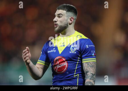 Kingston upon Hull, Großbritannien. März 2024. Connor Wrench of Warrington Wolves während des Spiels der Betfred Super League Runde 4 Hull KR gegen Warrington Wolves im Sewell Group Craven Park, Kingston upon Hull, Vereinigtes Königreich, 7. März 2024 (Foto: Alfie Cosgrove/News Images) in Kingston upon Hull, Vereinigtes Königreich am 7. März 2024. (Foto: Alfie Cosgrove/News Images/SIPA USA) Credit: SIPA USA/Alamy Live News Stockfoto