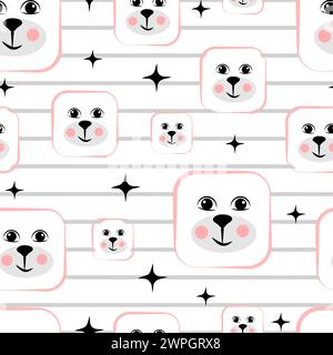 Patern Sie mit dem Gesicht eines Hundes. Kritzeleien Stock Vektor