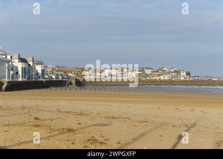 Bridlington Küstenstadt im East Riding oder Yorkshire UK, Sandstrände, Hafen, North Sands, South Beach und Promenade Stockfoto