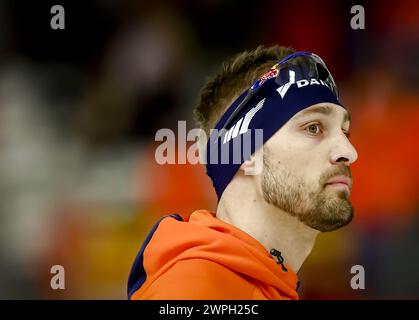 INZELL - Kjeld NUIs (NED) nach dem 1000-Meter-Sprint der Männer bei den Speed-Skating-Weltmeisterschaften in der Max Aicher Arena in Inzell, Deutschland. ANP VINCENT JANNINK Stockfoto