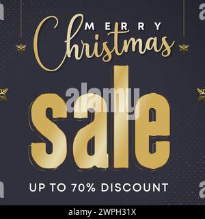 Weihnachtsrabatt-Aktion bietet ein saisonales Weihnachtsbanner. Modernes Weihnachtsbanner-Design. Winterferien Frohe Weihnachten Happy New Year Sonderangebot Stock Vektor