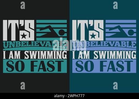 Schwimmhemd, Schwimmgeschenk, Schwimm-T-Shirt, Schwimm-Geschenk, Schwimm-Team-Shirts, schwimmendes Mom Shirt, Geschenk für Schwimmer, Schwimmhemd für Damen Stock Vektor