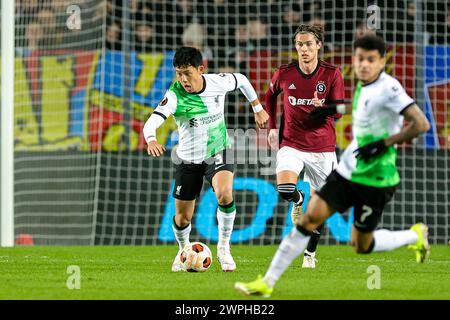 Prag, Tschechische Republik am 7. März 2024. Liverpool's Wataru Endo im Spiel der Europa League zwischen Sparta Prag und Liverpool am 7. März 2024 in der epet ARENA in Prag, Tschechien. Stockfoto