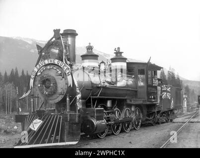 Der Zug wurde von Prinz Arthur, Duke of Connaught und Strathearn, auf seiner Reise nach Kanada 1890 benutzt. Westkanadas Stockfoto