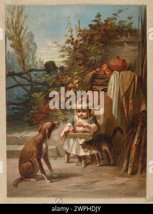 Das Werk Friends, das zwischen 1860 und 1870 von Jules David geschaffen wurde, zeigt zwischenmenschliche Beziehungen und soziale Szenen in der europäischen Illustration der Mitte des 19. Jahrhunderts. Stockfoto