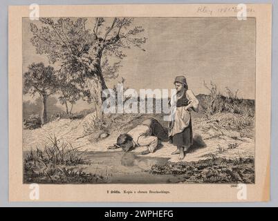 Bildwiedergabe: Walery Brochocki (1847-1923), an der Quelle; Z: "Kłosy" 1881, Nr. 842 (August 18), S. 104; Unknown, Telakowski, Jan (FL. CA 1876-CA 1898), Kłosy (Warschau; Drzewytnia; 1865-1890); 1881 (1881-00-00-00-1881-00); Stockfoto