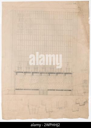 Warschau. Die Kirche wurde deswegen zur Verfügung gestellt. Hintere Fassade; Pniewski, Bohdan (1897-1965); 1938 (1938-00-00-1938-00); Pniewski Bohdan, Architekt, Pniewski Bohdan, dar, Warschau (Woiwodschaft Masowien), Warschau - Tempel der Vorsehung Gottes, Kirchen, Architekturprojekte Stockfoto