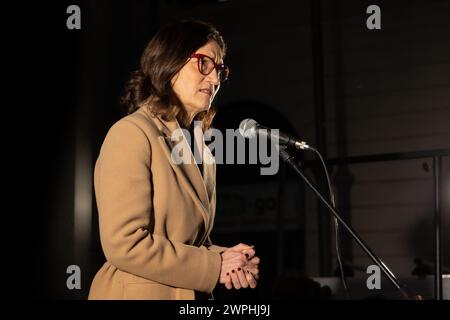 Rom, Italien. März 2024. Senatorin Mariastella Gelmini nimmt an dem Treffen Teil, das vom Verein „setteagosto“ auf der Piazza Santi Apostoli in Rom organisiert wird (Foto: © Matteo Nardone/Pacific Press via ZUMA Press Wire), NUR REDAKTIONELLE VERWENDUNG! Nicht für kommerzielle ZWECKE! Stockfoto